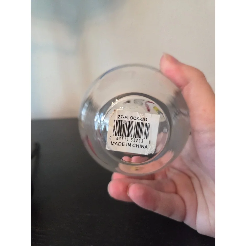 Set 4 Abbott Collection Multi Bird Stemless Wine Glass Goblet Cardinal Robin Jay